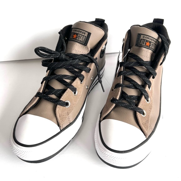 Converse Chuck Taylor All Star Street Mid Leather Sneaker, 166072C Sizes 9 Mason - Picture 3 of 16